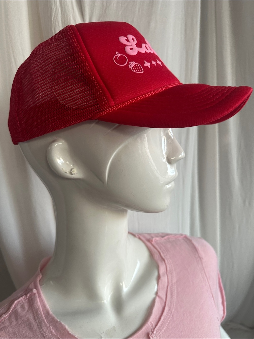 New Red Mesh Baseball cap hat adjustable size